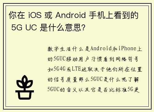 你在 iOS 或 Android 手机上看到的 5G UC 是什么意思？